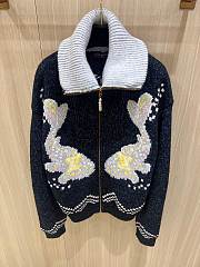 Colestore Louis Vuitton Zippered Knitted Blouson dark blue  - 4