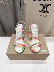 Colestore Christian Louboutin Rosa Z Strass Botanica 100 mm Sandals - Botanica printed suede - Multicolor  - 1