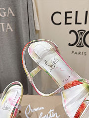 Colestore Christian Louboutin Rosa Z Strass Botanica 100 mm Sandals - Botanica printed suede - Multicolor  - 6