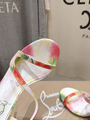 Colestore Christian Louboutin Rosa Z Strass Botanica 100 mm Sandals - Botanica printed suede - Multicolor  - 3