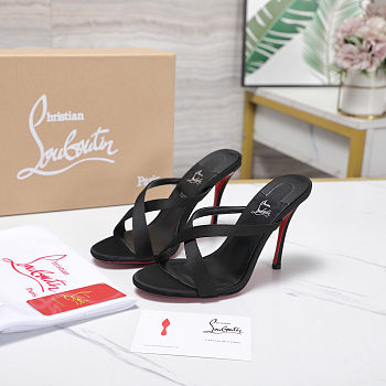 Colestore Christian Louboutin Mulazee Cross 100 mm Mules - Kid leather - Black - Women