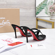 Colestore Christian Louboutin Mulazee Cross 100 mm Mules - Kid leather - Black - Women - 6