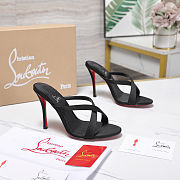 Colestore Christian Louboutin Mulazee Cross 100 mm Mules - Kid leather - Black - Women - 5