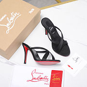 Colestore Christian Louboutin Mulazee Cross 100 mm Mules - Kid leather - Black - Women - 4