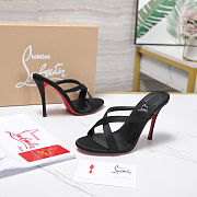 Colestore Christian Louboutin Mulazee Cross 100 mm Mules - Kid leather - Black - Women - 3