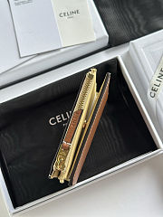 Colestore Celine Compact Wallet Triomphe Stamp In Supple Grained Calfskin SOFT TAN / SOFT CREAM 10.5 x 8 x 2cm - 5