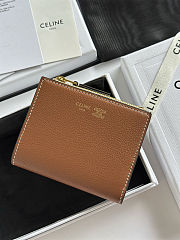 Colestore Celine Compact Wallet Triomphe Stamp In Supple Grained Calfskin SOFT TAN / SOFT CREAM 10.5 x 8 x 2cm - 3