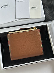 Colestore Celine Compact Wallet Triomphe Stamp In Supple Grained Calfskin SOFT TAN / SOFT CREAM 10.5 x 8 x 2cm - 2