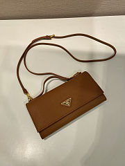 Colestore Prada Saffiano leather wallet with shoulder strap Cognac 20 x 9.5 cm - 6