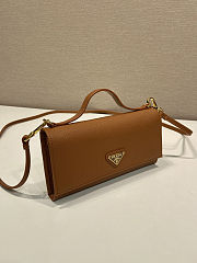 Colestore Prada Saffiano leather wallet with shoulder strap Cognac 20 x 9.5 cm - 2