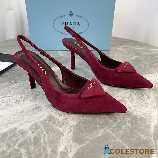 Colestore Prada Suede slingback pumps Burgundy - 1