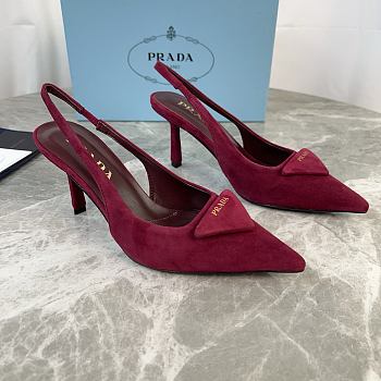 Colestore Prada Suede slingback pumps Burgundy