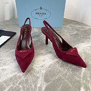 Colestore Prada Suede slingback pumps Burgundy - 5