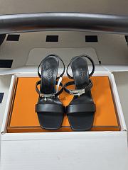 Colestore Hermes Glamour Sandals 95 Noir Calfskin heeled sandals - 6