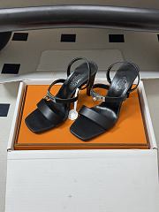 Colestore Hermes Glamour Sandals 95 Noir Calfskin heeled sandals - 5