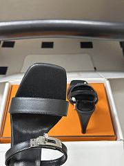 Colestore Hermes Glamour Sandals 95 Noir Calfskin heeled sandals - 3