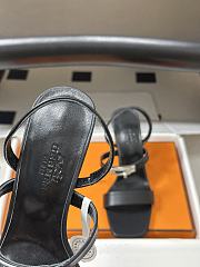 Colestore Hermes Glamour Sandals 95 Noir Calfskin heeled sandals - 2