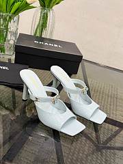	 Colestore Chanel Métiers d’art 2026 Mules Crocodile Embossed Calfskin & Metal Light Blue - 5