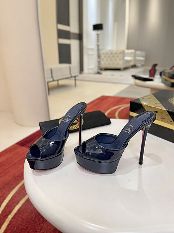 Colestore Christian Louboutin Women's Blue Me Dolly Patent Leather Mules 150