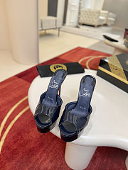 Colestore Christian Louboutin Women's Blue Me Dolly Patent Leather Mules 150 - 2