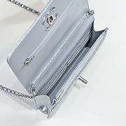 Colestore Chanel Wallet on Chain   Metallic Grained Calfskin & Silver-Tone Metal  Silvery  12 x 19.5 x 3.5cm - 2