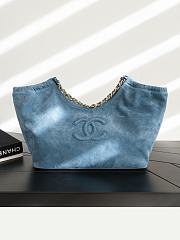 Colestore Chanel Fall Winter 2026 Shopping Bag   Suede Calfskin & Gold-Tone Metal  Blue  24.5 x 44.5 x 18cm - 1