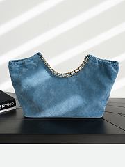 Colestore Chanel Fall Winter 2026 Shopping Bag   Suede Calfskin & Gold-Tone Metal  Blue  24.5 x 44.5 x 18cm - 2