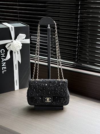 	 Colestore Chanel Fall Winter 2026 Pre-Collection Evening Bag Strass & Gold-Tone Metal Black 13 x 21 x 8cm