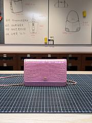 Colestore Chanel Fall Winter 2026 Wallet on Chain   Crocodile Embossed Iridescent Calfskin & Gold-Tone Metal  Pink 12.3 x 19.2 x 3.5cm - 1