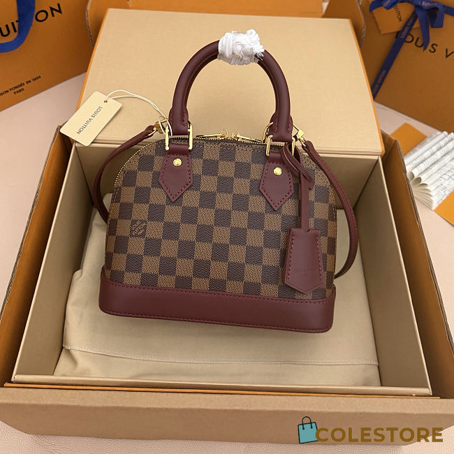 Colestore Louis Vuitton Alma BB Damier Ebène / Monogram Rouge 23.5 x 17.5 x 11.5 cm - 1