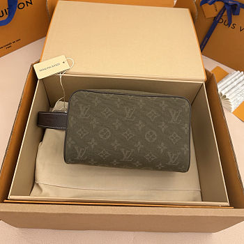 Colestore Louis Vuitton Locker Dopp Kit Monogram Surplus Jacquard textile Khaki Green 23 x 13 x 12 cm