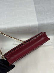 Colestore Chanel Wallet on chain Patent Quilted Gold-tone Metal Dark Red 19cm - 6