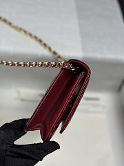 Colestore Chanel Wallet on chain Patent Quilted Gold-tone Metal Dark Red 19cm - 4