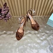 Colestore  Aquazzura Shear Sandal Plateau 130  Brown mesh and suede - 6