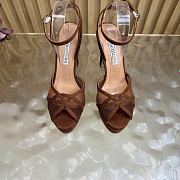 Colestore  Aquazzura Shear Sandal Plateau 130  Brown mesh and suede - 3