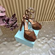 Colestore  Aquazzura Shear Sandal Plateau 130  Brown mesh and suede - 4