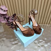 Colestore  Aquazzura Shear Sandal Plateau 130  Brown mesh and suede - 2