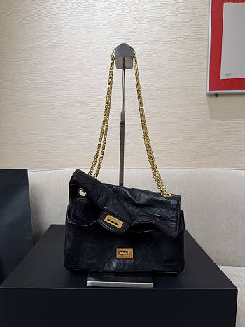 Colestore  Chanel 2.55 Handbag, Lambskin & gold-tone metal, Black 24 x 7.5 x 16 cm