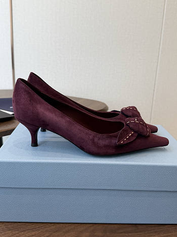 Colestore Prada Burgundy Suede Pumps 55 mm