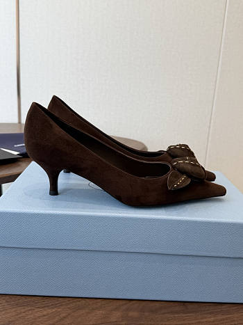 Colestore Prada Dark Brown Suede Pumps 55 mm