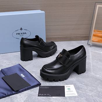 Colestore Prada Stride brushed leather loafers Calfskin Black 