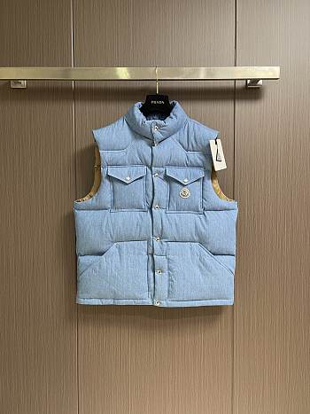 Colestore  Moncler Light Blue Ervional Denim Down Gilet