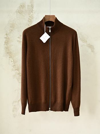Colestore Brunello Cucinelli Cashmere cardigan with zipper Brown