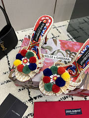 Colestore  Dolce & Gabbana Raffia mules with embroidery in Multicolor - 6