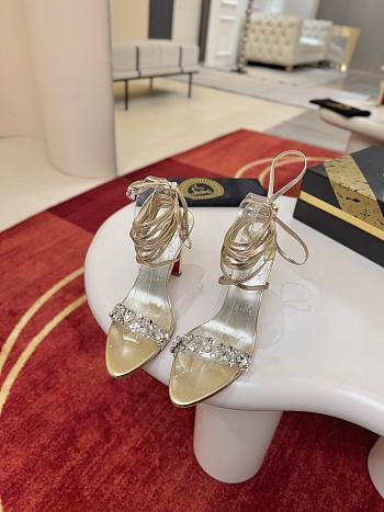 Colestore Christian Louboutin Fanny Jolly 100 mm Strappy Sandals - TPU and laminated nappa leather - Crystal