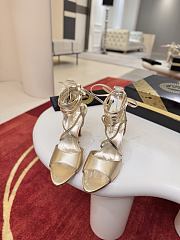 Colestore Christian Louboutin Fanny Randa 100 mm Strappy sandals - Laminated lamb nappa leather - Platine - 1