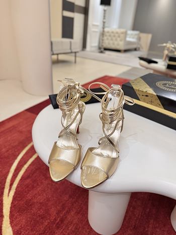 Colestore Christian Louboutin Fanny Randa 100 mm Strappy sandals - Laminated lamb nappa leather - Platine