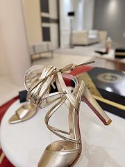 Colestore Christian Louboutin Fanny Randa 100 mm Strappy sandals - Laminated lamb nappa leather - Platine - 5