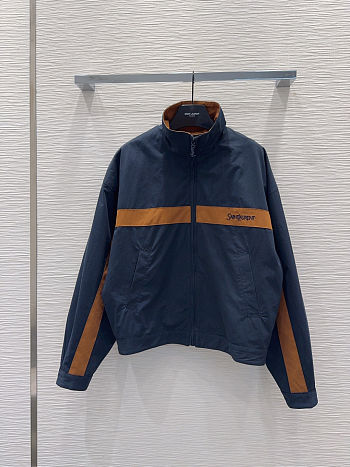 Colestore YSL SAINT LAURENT jacket in cotton MARINE/MARRON