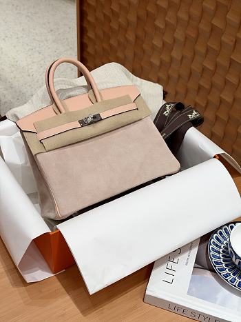 	 Colestore Hermes Birkin 25 Nata/Glycine Grizzly Thalasa Palladium Hardware
